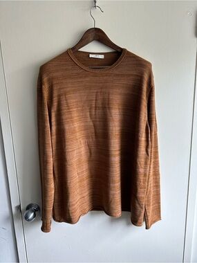 Mr. Porter Rust Brown Marled Cotton Wool Crewneck Sweater